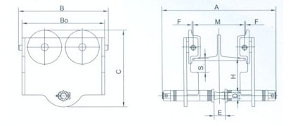 浙江手牌 CHD手推/手鏈單軌小車(chē)結(jié)構(gòu)圖