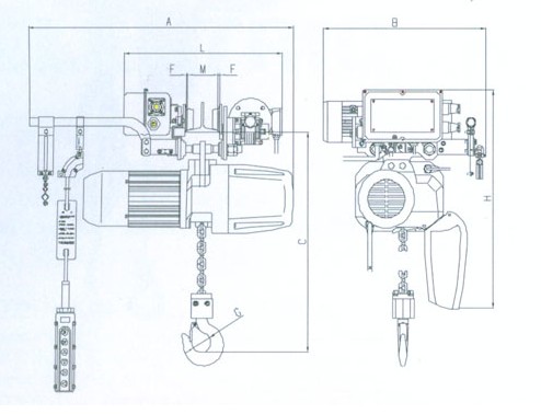 浙江手牌 HDHC-A型運行式電動葫蘆結(jié)構(gòu)圖