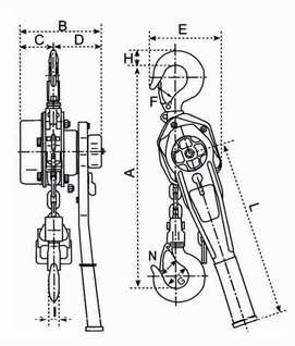上海滬力 HSHA系列手扳葫蘆結(jié)構(gòu)圖
