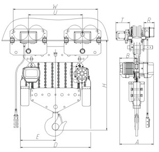 江蘇佳力TXK 20-25噸環(huán)鏈電動葫蘆結(jié)構(gòu)圖