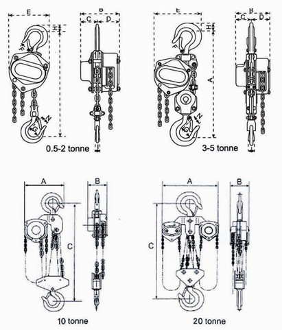 上海滬力 HSA型手拉葫蘆結(jié)構(gòu)圖