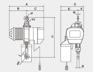 臺灣黑熊 標(biāo)準(zhǔn)型電動(dòng)鏈條葫蘆結(jié)構(gòu)圖