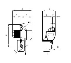 臺灣川崎 環(huán)鏈電動葫蘆1.5t結(jié)構(gòu)圖