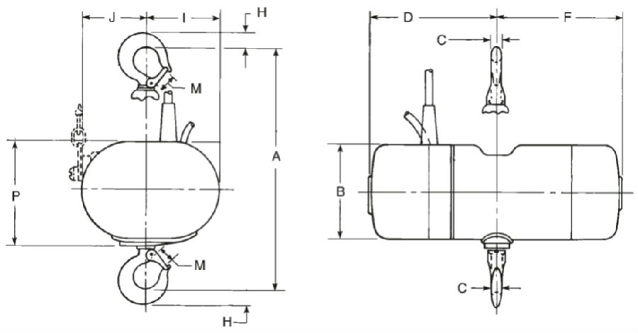 美國科美 LODESTAR D8 電動環(huán)鏈葫蘆結構圖