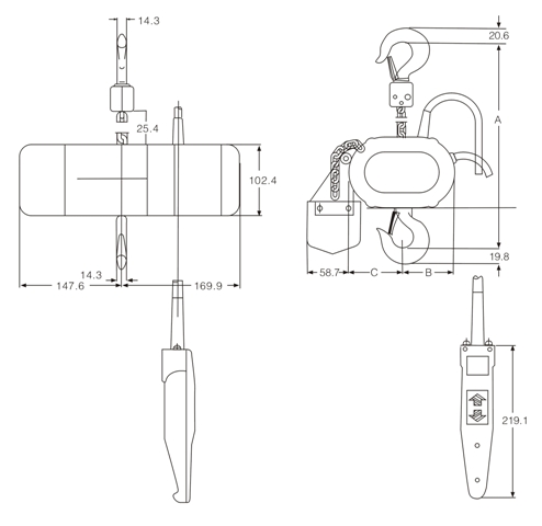 美國(guó)科美 CM Prostar 電動(dòng)環(huán)鏈葫蘆結(jié)構(gòu)圖