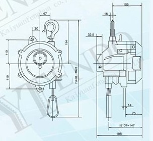 北京開(kāi)源 ENDO-60型彈簧平衡器結(jié)構(gòu)圖