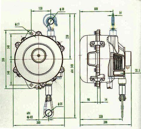 常州恒發(fā) HWⅡ-125系列彈簧平衡器結構圖