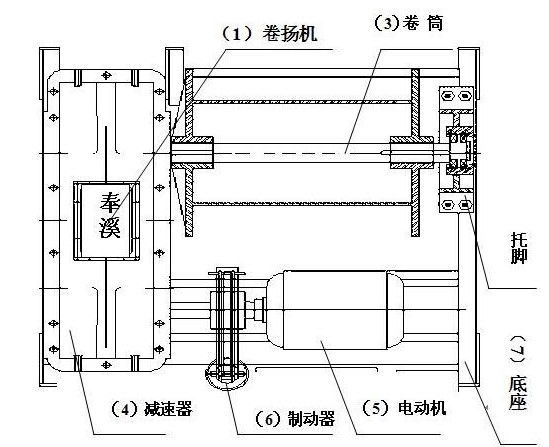 上海奉溪 JK型1噸電動卷揚機示意圖