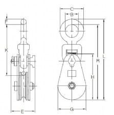 臺灣振鋒YOKE 8-504型旋轉(zhuǎn)式起重滑車結(jié)構(gòu)圖