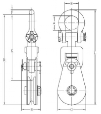 臺灣振鋒YOKE 8-551型卸扣式滑車結構圖