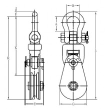 臺灣振鋒YOKE 8-501型卸扣式滑車結(jié)構(gòu)圖