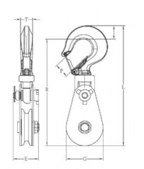 臺灣振鋒YOKE 8-502鉤式滑車結(jié)構(gòu)圖