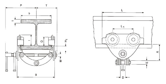 臺灣川崎 PTC工字行車結(jié)構(gòu)圖