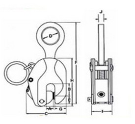 臺灣川崎 E型日式鋼板吊鉗結構圖