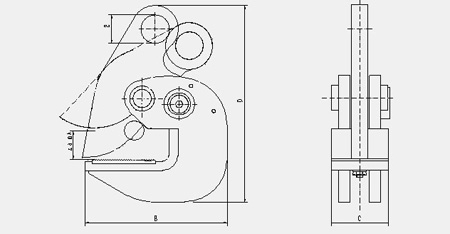臺(tái)灣川崎 QP-B型歐式鋼板吊鉗結(jié)構(gòu)圖