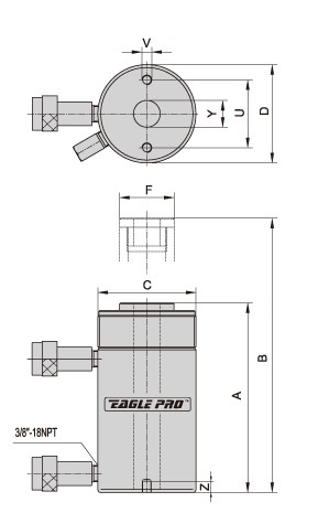 上海鷹普 EDH型中空雙作用液壓缸結構圖
